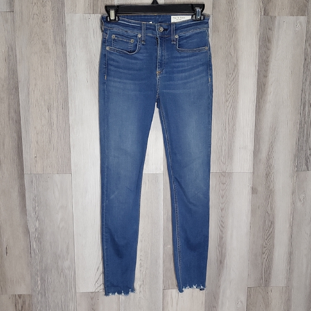 Rag & Bone Cate Mid Rise Ankle Skinny Jeans Flint Blue 24 NWOT‎ Designer Denim